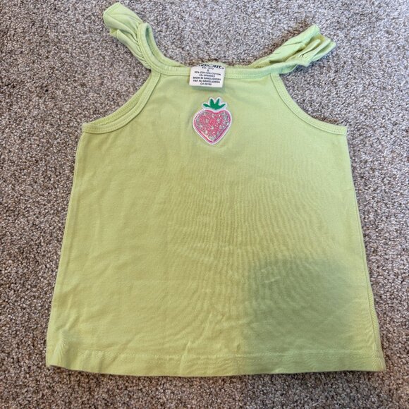 Cherokee Y2K vintage cute tank top lime green strawberry Size 2 toddler - Picture 1 of 7
